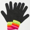 Women Brodie Cashmere Gloves & Hats And Scarves | Brodie Rainbow Stripe Gloves In Black