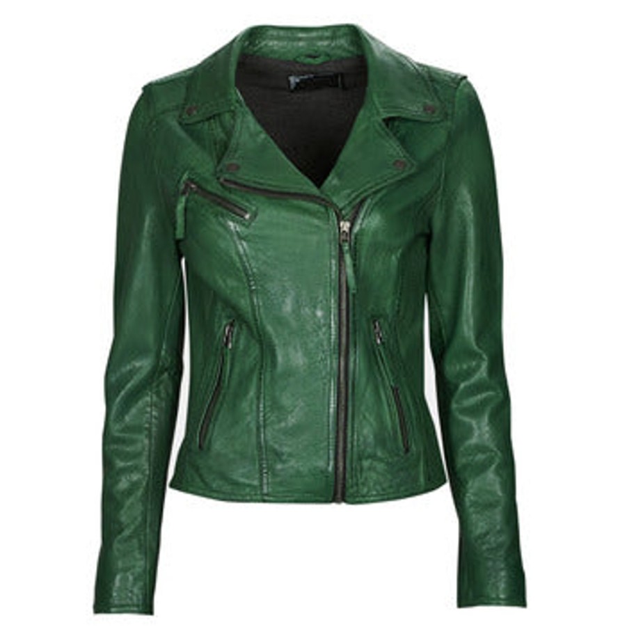 Women Oakwood Coats And Jackets | Oakwood Clips 6 Leather Jacket In Green