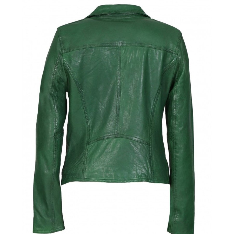 Women Oakwood Coats And Jackets | Oakwood Clips 6 Leather Jacket In Green