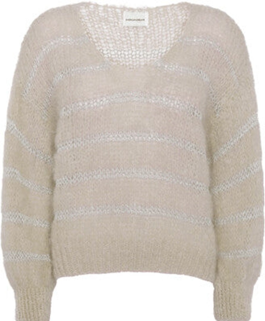 Women American Dreams Knitwear And Sweaters | American Dreams Katie Sweater In Beige With Silver