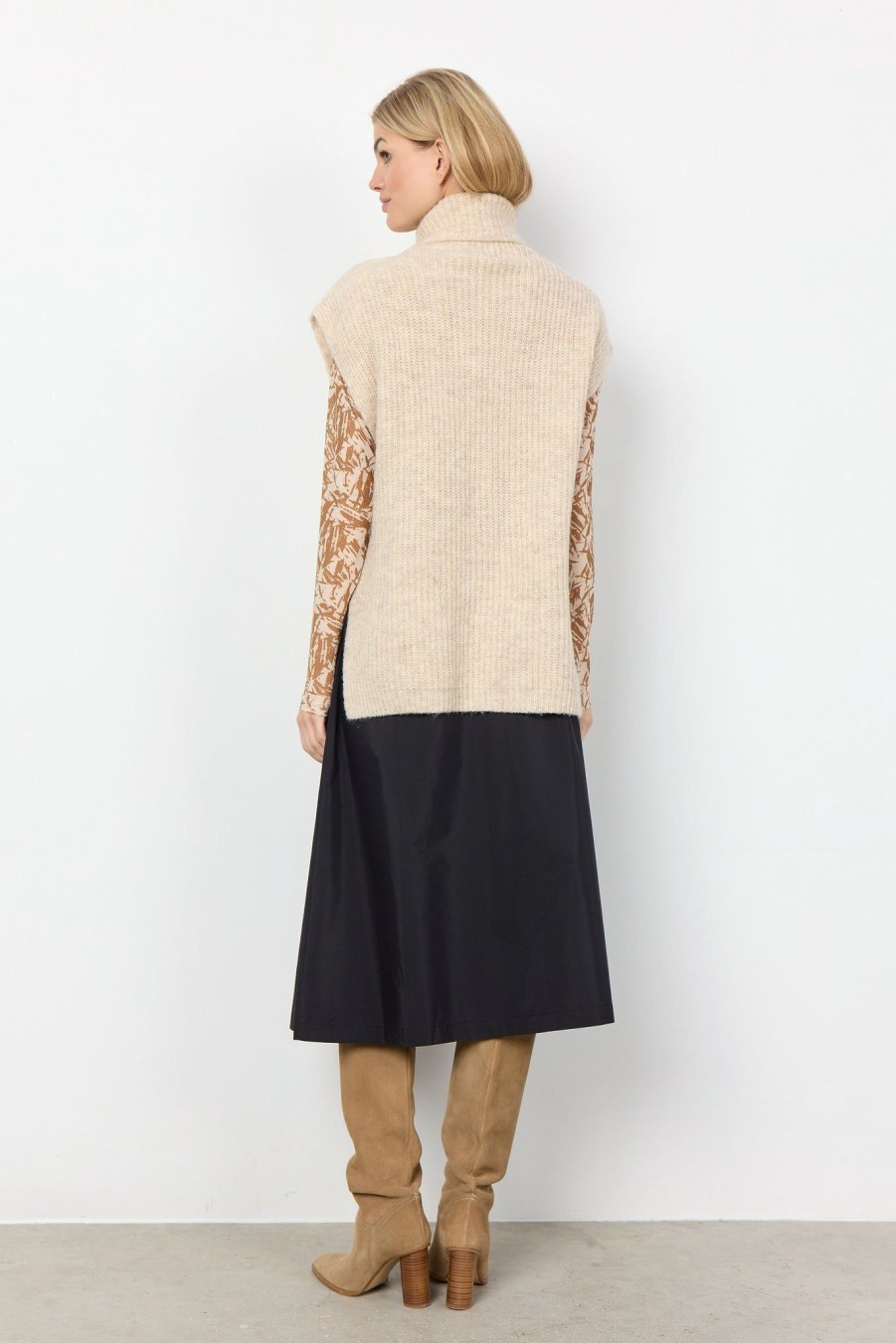 Women Soya concept Knitwear And Sweaters | Soya Concept Monserat Poncho In Cream 51205