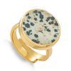 Women SVP Jewellery Rings | Sarah Verity Svp Bella Luna Dalmation Jasper Gold Ring