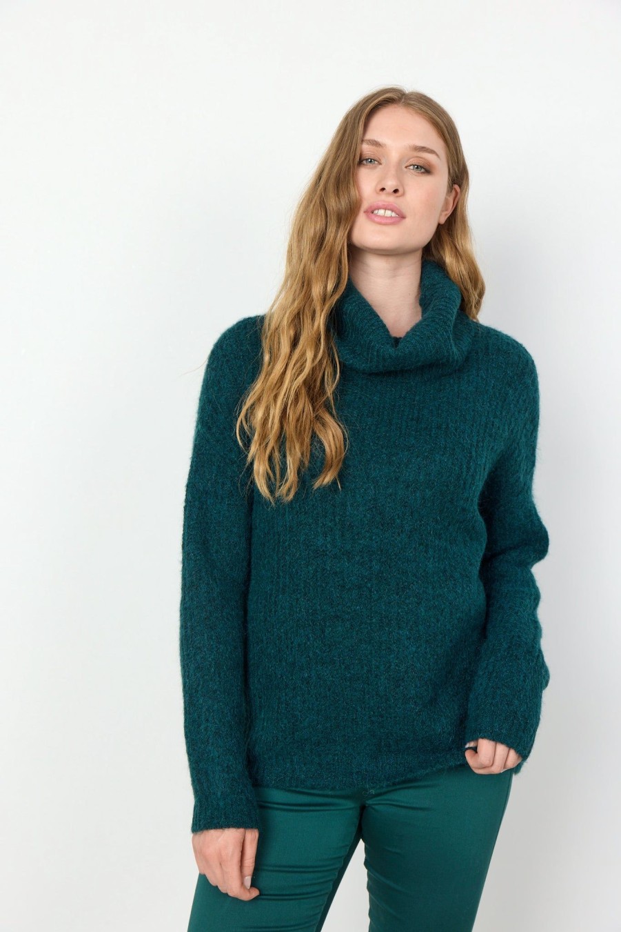 Women Soya Concept Knitwear And Sweaters | Soya Concept Torino Pullover In Shady Green 33467