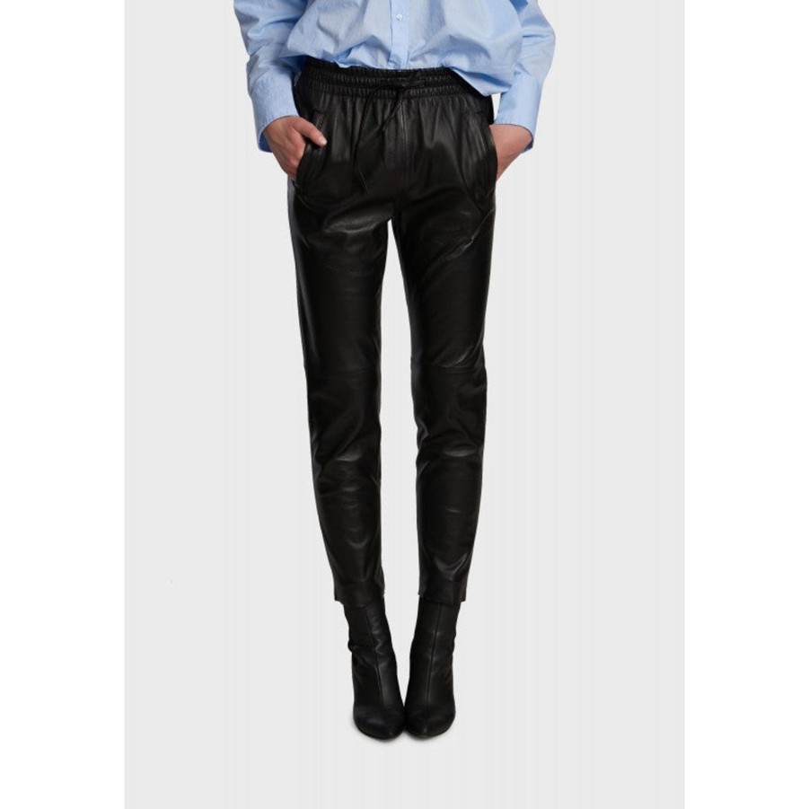 Women Oakwood Trousers & Skirts And Shorts | Oakwood Gift Leather Trouser In Black