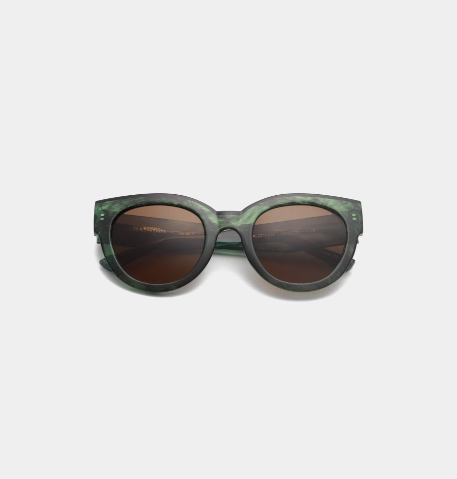 Women A Kjaerbede Sunglasses And Eyewear | A.Kjaerbede Lilly Sunglasses In Green Marble Transparent