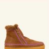 Women Laidback London | Laidback London Setsu Boot In Mustard Suede With Purple Stitch