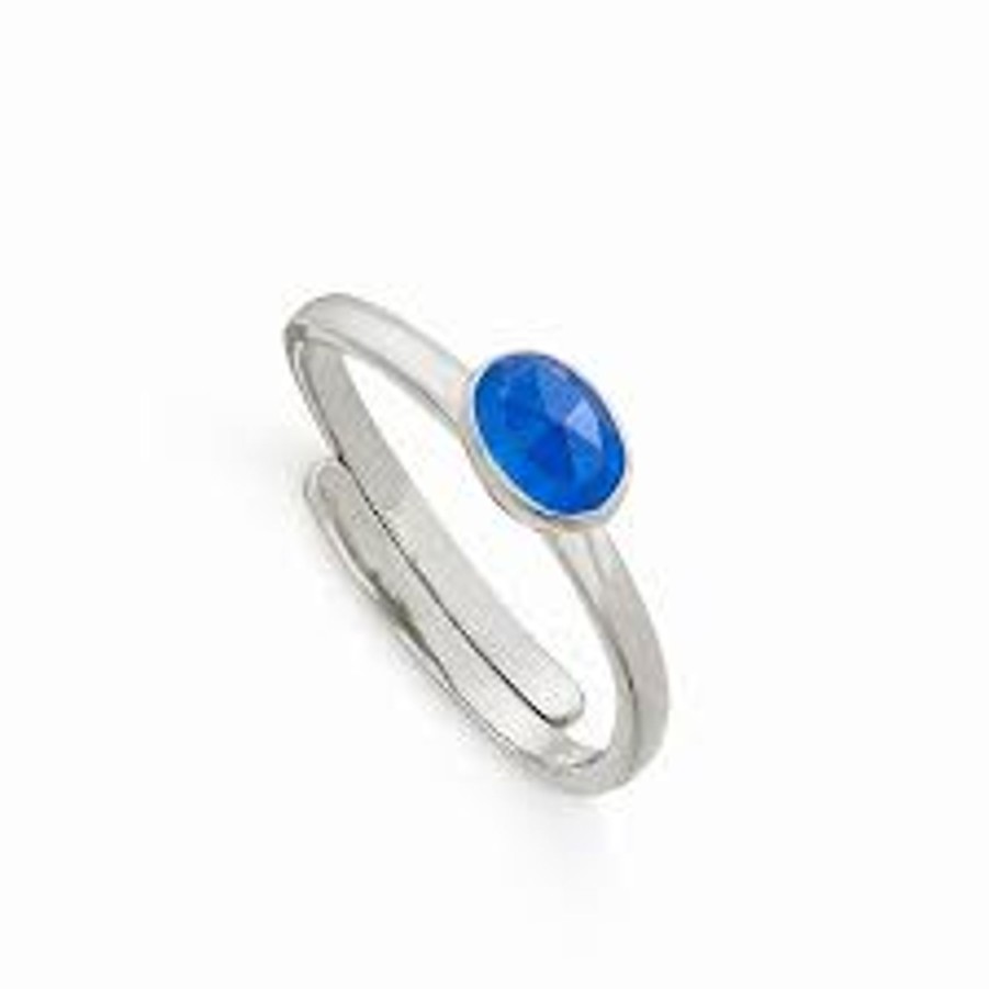 Women SVP Jewellery Rings | Sarah Verity Svp Atomic Micro Blue Quartz Silver Ring