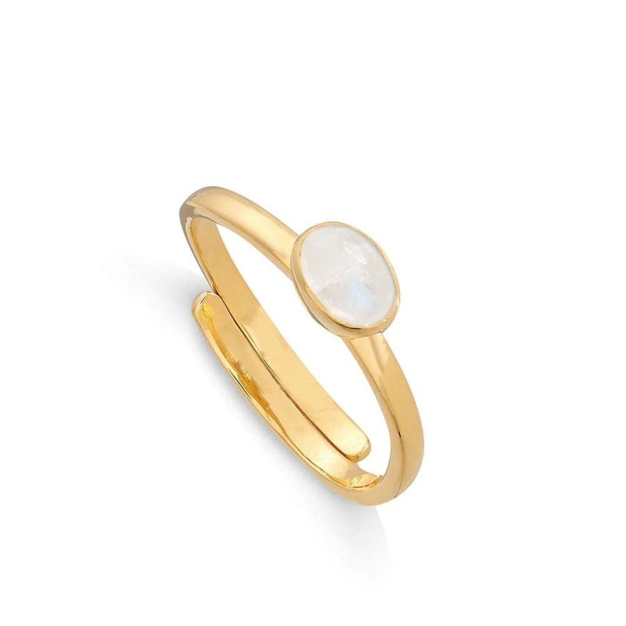 Women SVP Jewellery Rings | Sarah Verity Svp Micro Rainbow Moonstone Gold Ring