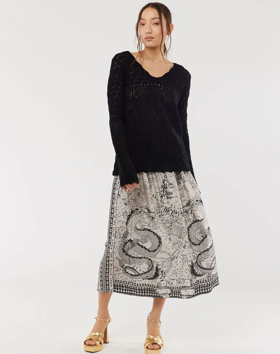 Women Me369 Trousers & Skirts And Shorts | Me369 Vanessa Printed Midi Skirt In Voyage