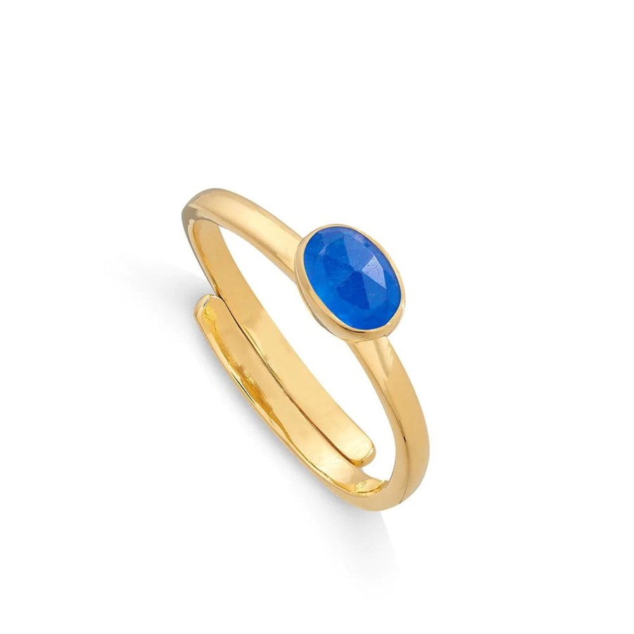 Women SVP Jewellery Rings | Sarah Verity Svp Atomic Micro Blue Quartz Gold Ring