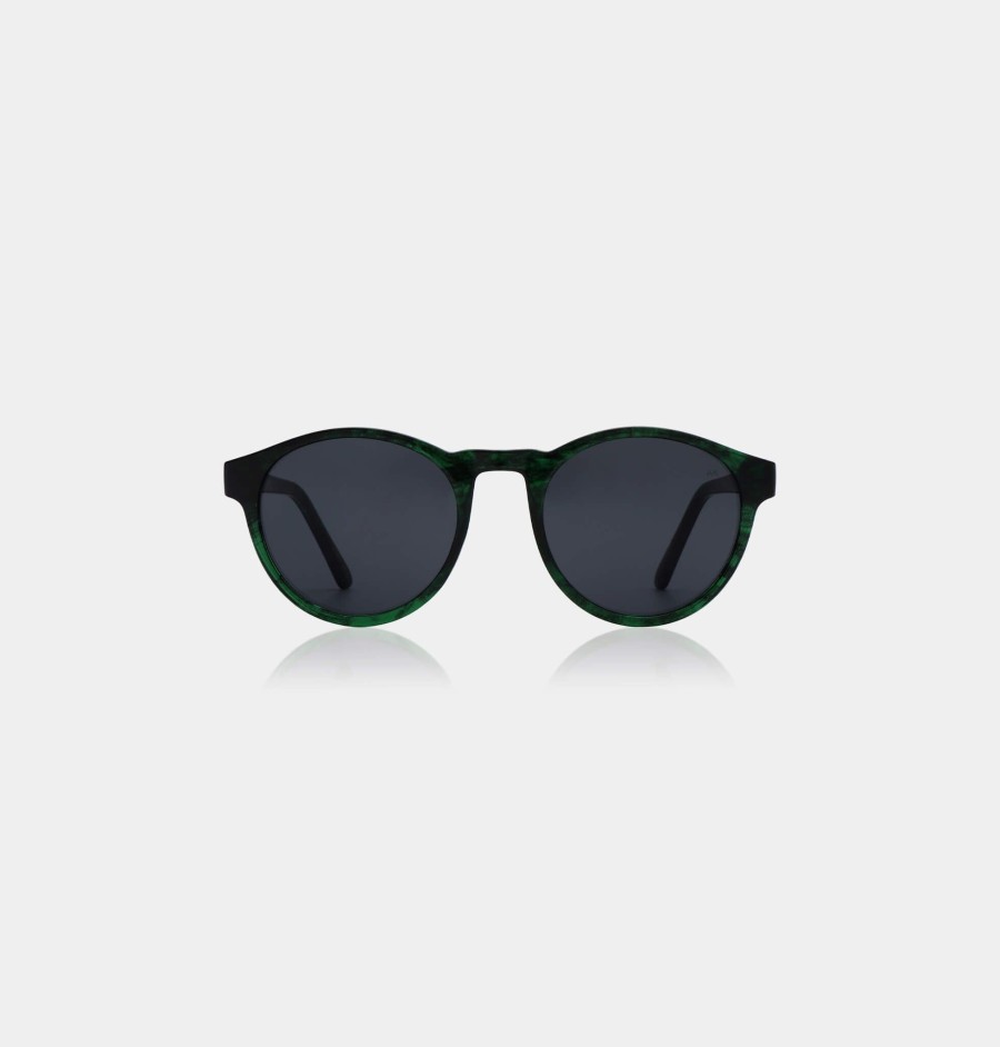 Women A Kjaerbede Sunglasses And Eyewear | A.Kjaerbede Marvin Sunglasses In Green Marble Transparent