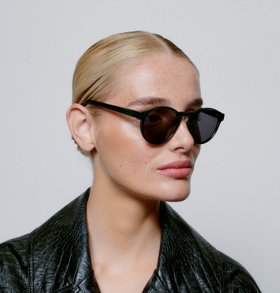 Women A Kjaerbede Sunglasses And Eyewear | A.Kjaerbede Marvin Sunglasses In Green Marble Transparent