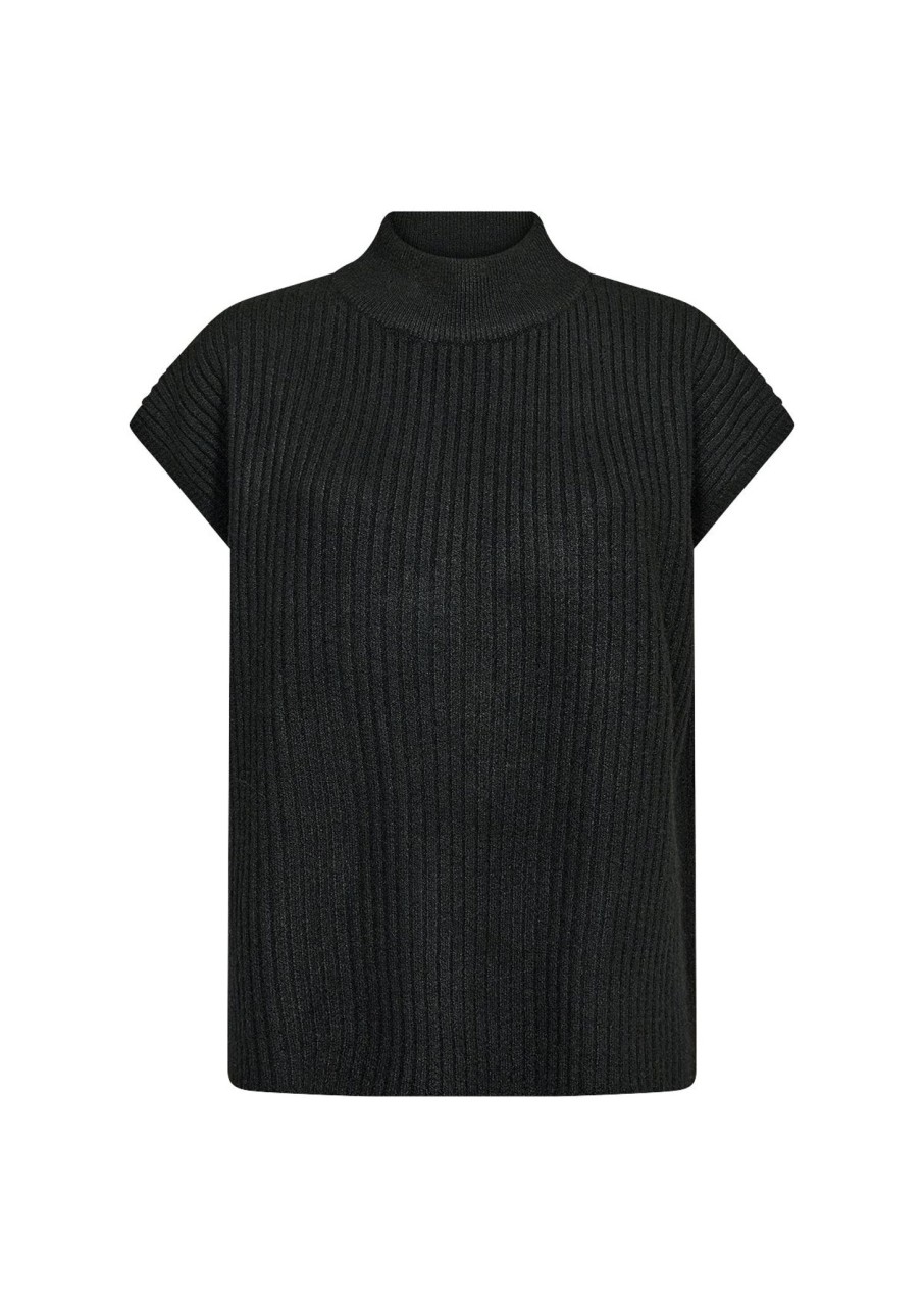 Women Soya Concept Knitwear And Sweaters | Soya Concept Tamira Waistcoat In Black 51216