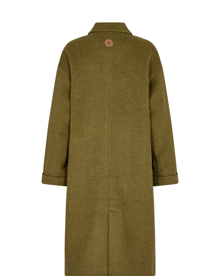 Women Mos Mosh Coats And Jackets | Mos Mosh Venice Wool Coat In Fir Green