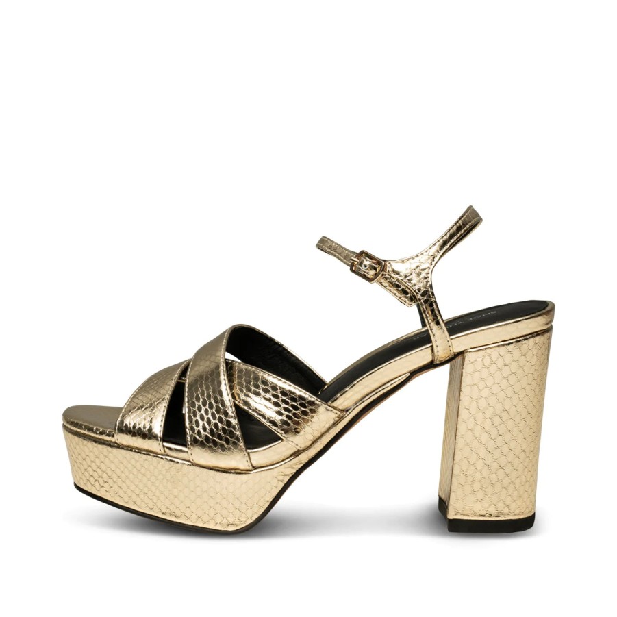 Women Shoe The Bear | Shoe The Bear Nova Strap In Gold Leather