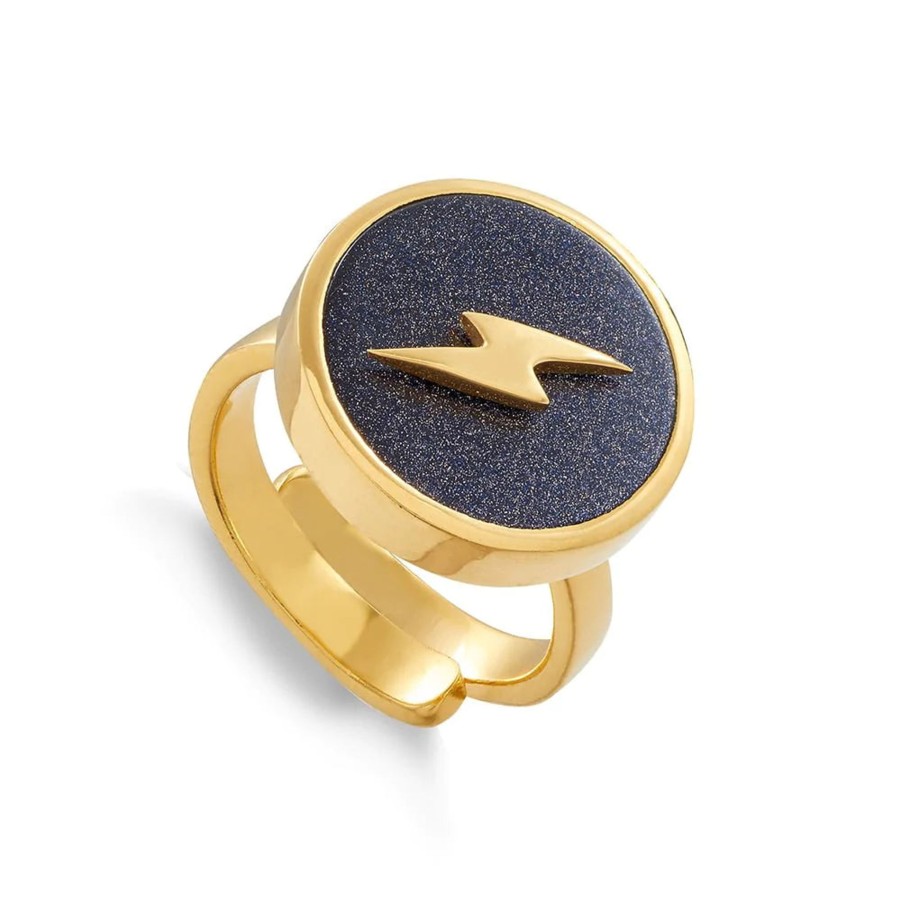 Women SVP Jewellery Rings | Sarah Verity Svp Jewellery Stellar Lightning Rainbow Sunstone Gold Ring