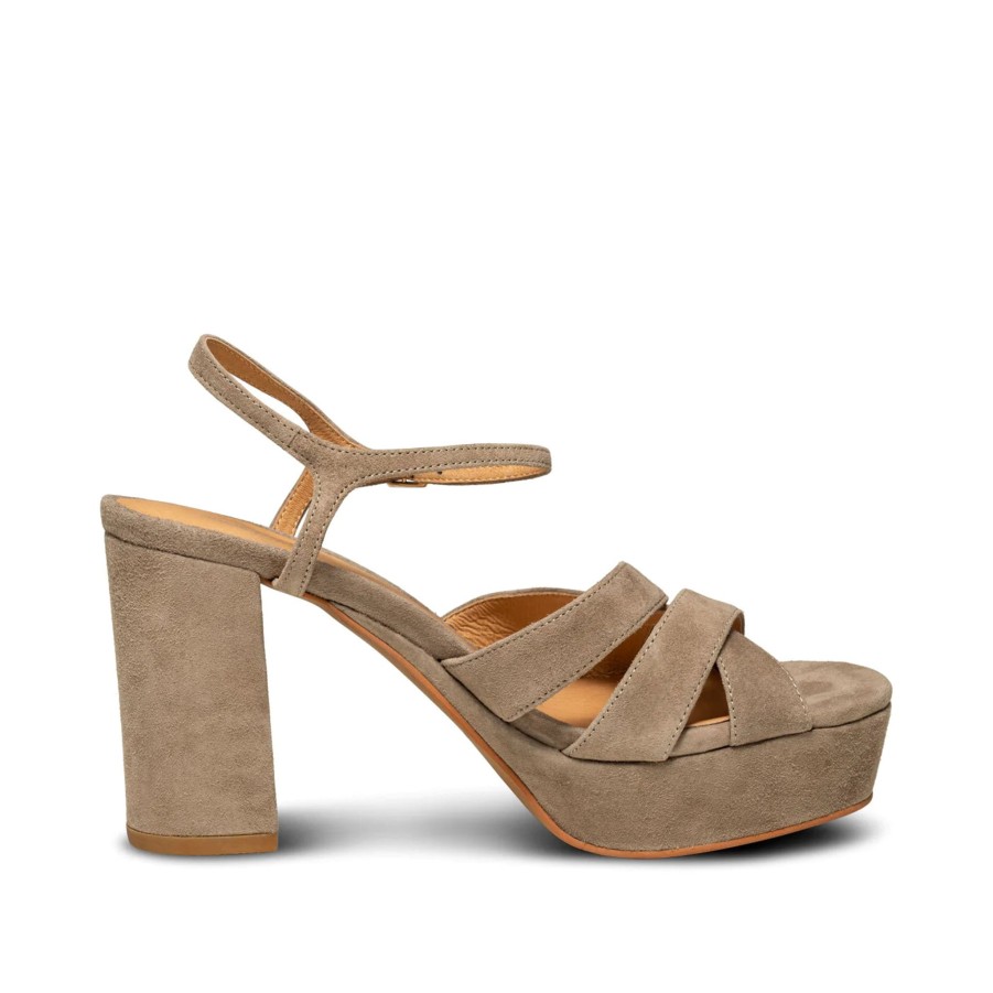 Women Shoe The Bear | Shoe The Bear Nova Strap In Taupe Suede