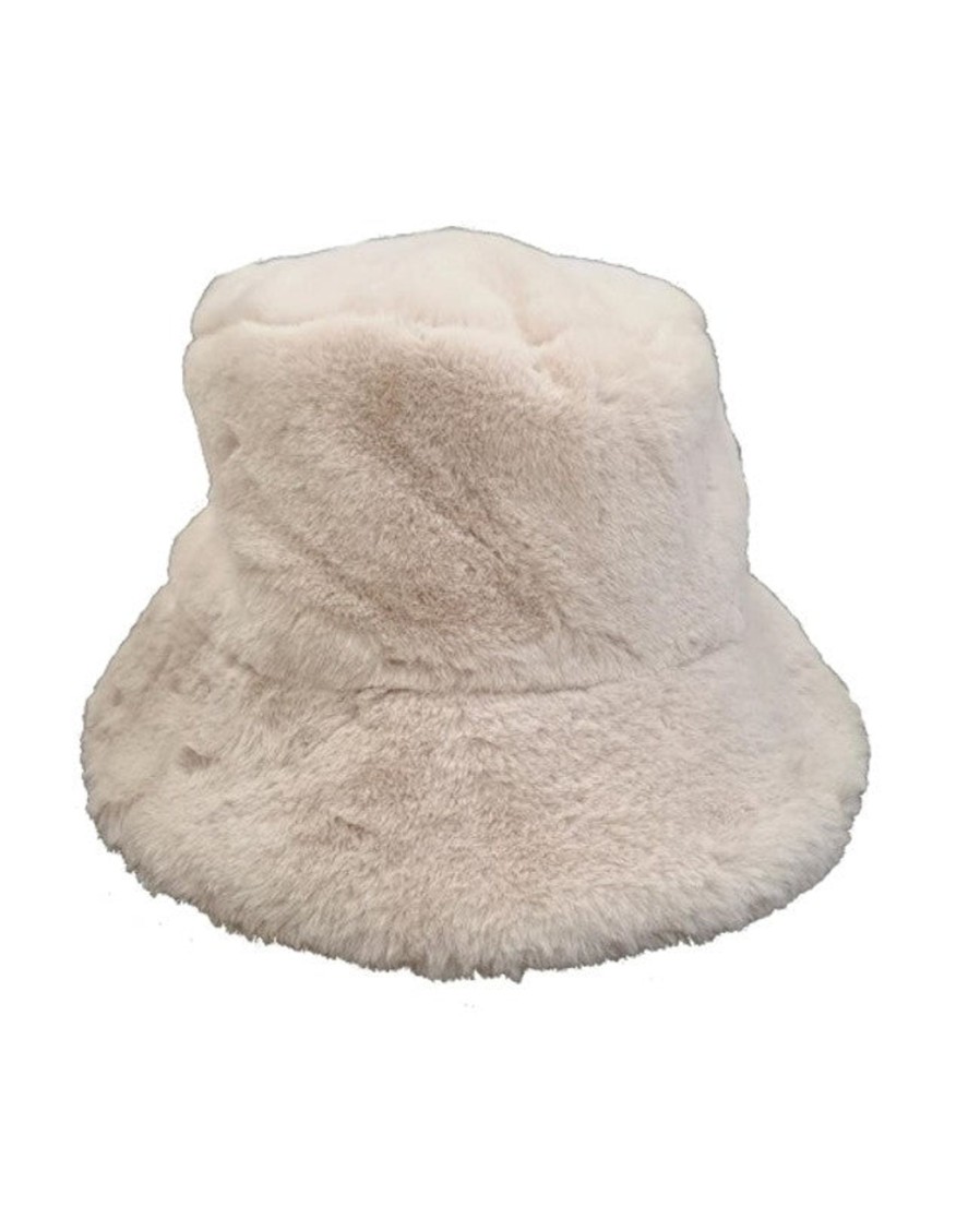 Women Oakwood Gloves & Hats And Scarves | Oakwood Bobland Faux Fur Hat In Light Ivory