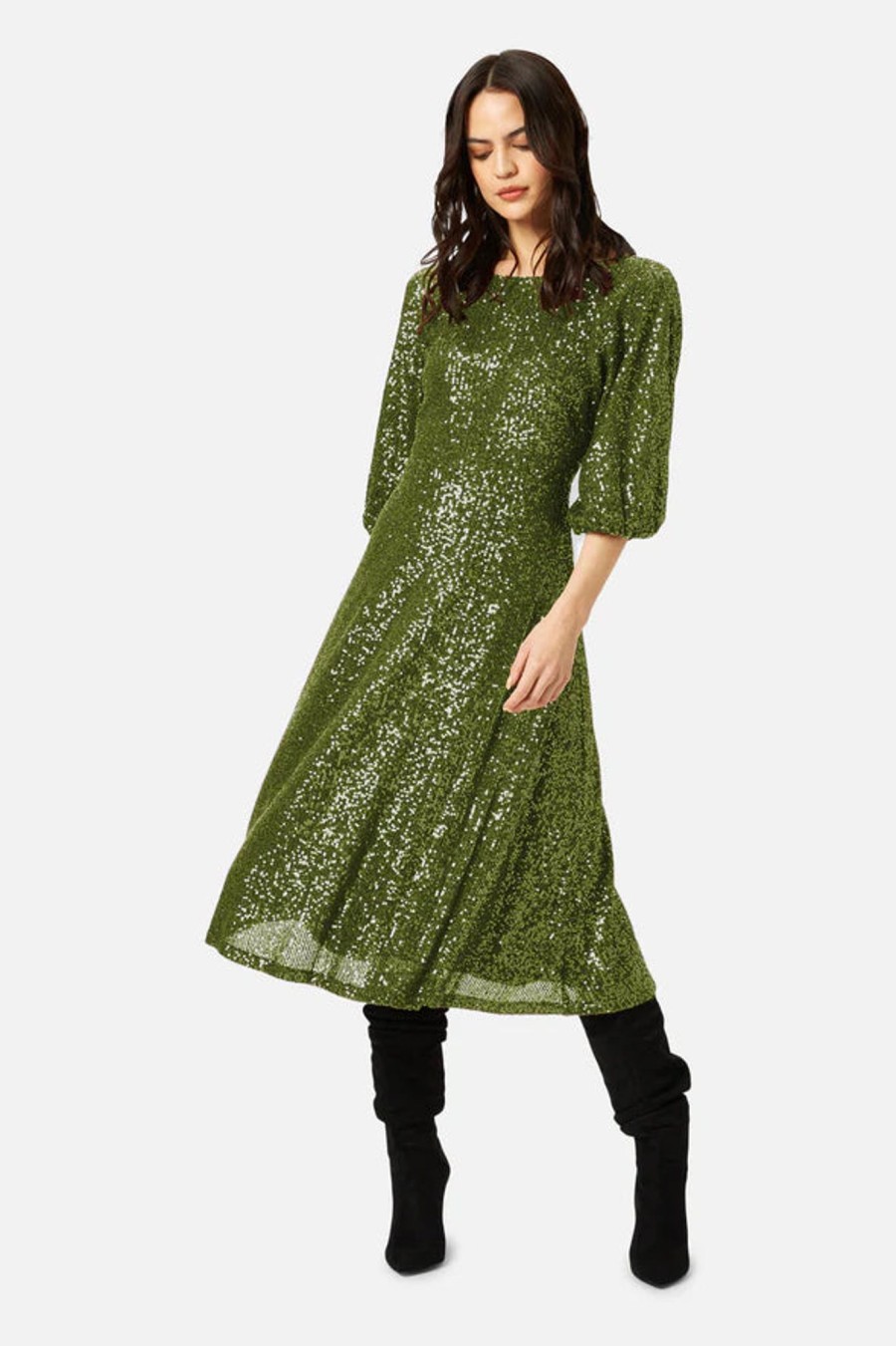 Women Traffic People Dresses | Traffic People Exile Sequin Dress In Green