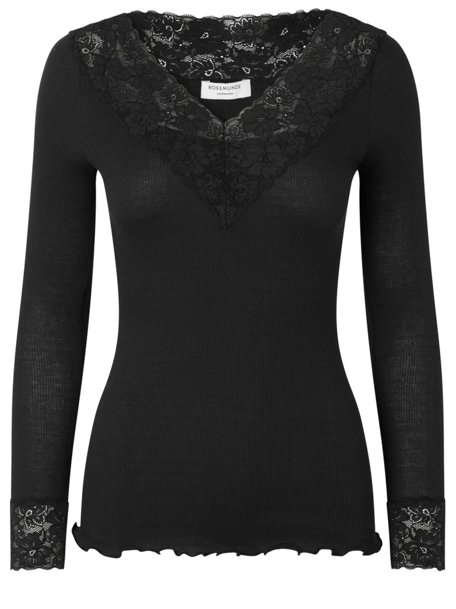 Women Rosemunde Tops | Rosemunde Top With Lace 4865 In Black