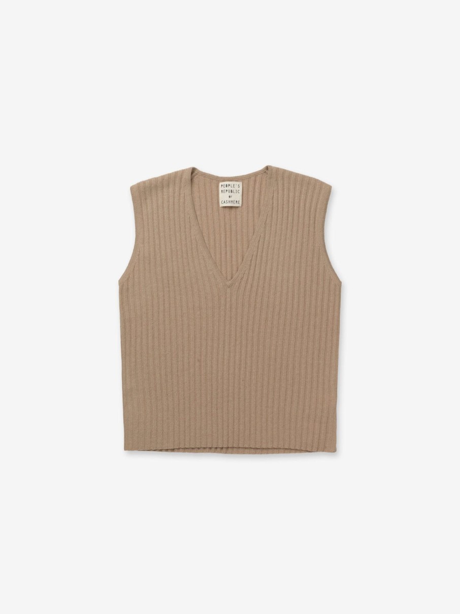 Women Peoples Republic Cashmere Knitwear And Sweaters | Peoples Republic Cashmere Vest In Camel