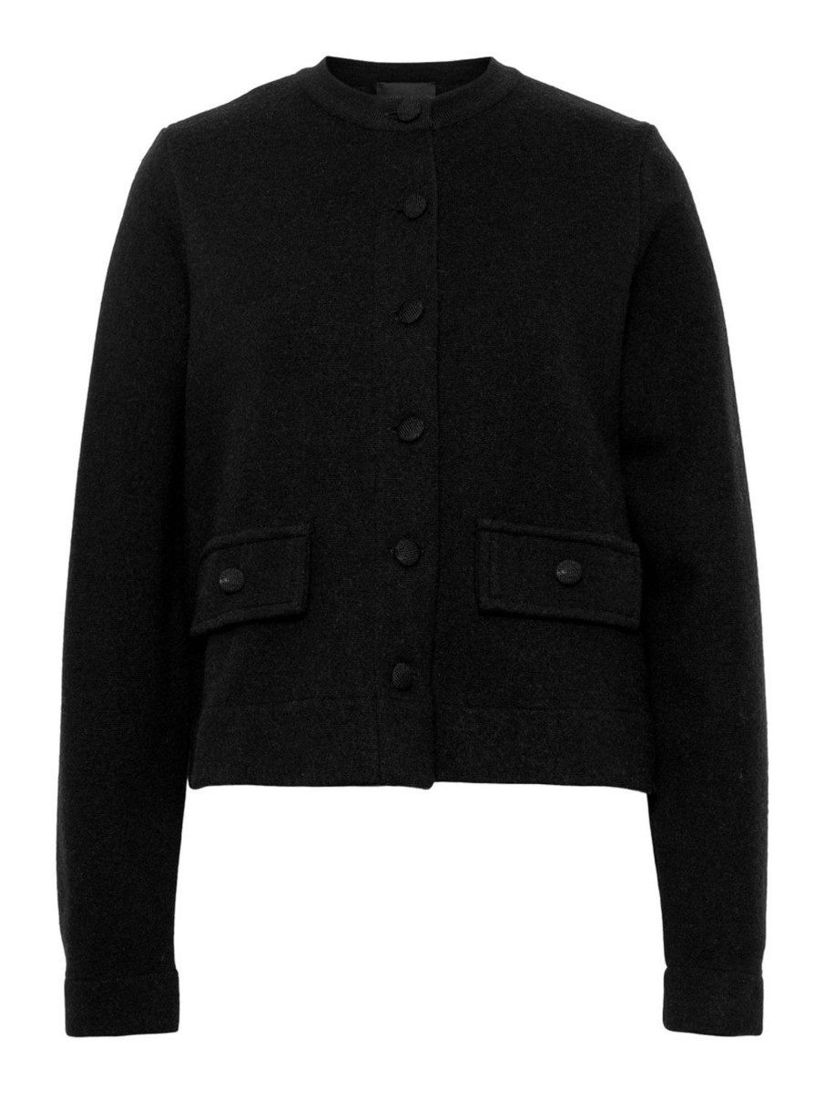 Women Ella & il Coats And Jackets | Ella & Il Evita Merino Jacket In Black