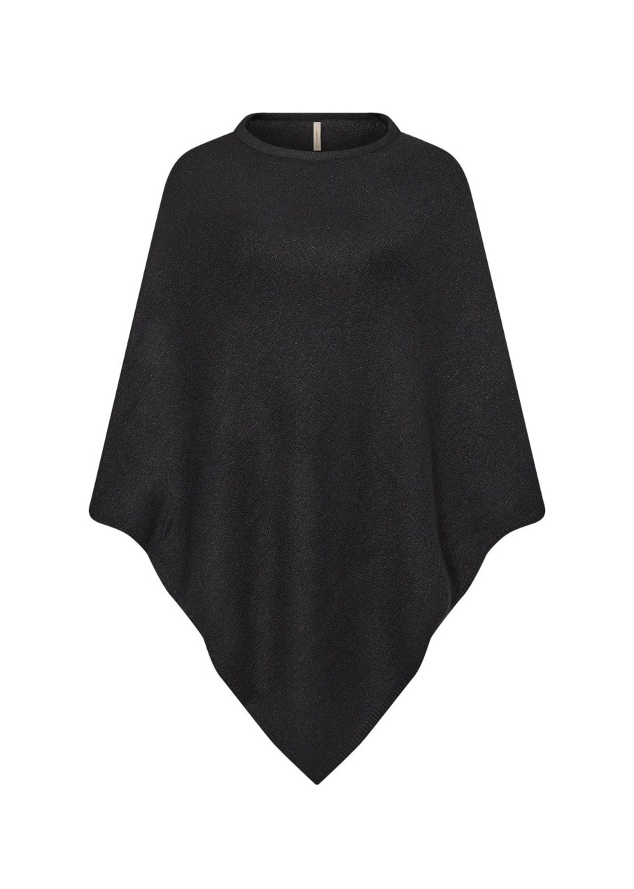 Women Soya Concept Knitwear And Sweaters | Soya Concept Viana Poncho In Black 51236