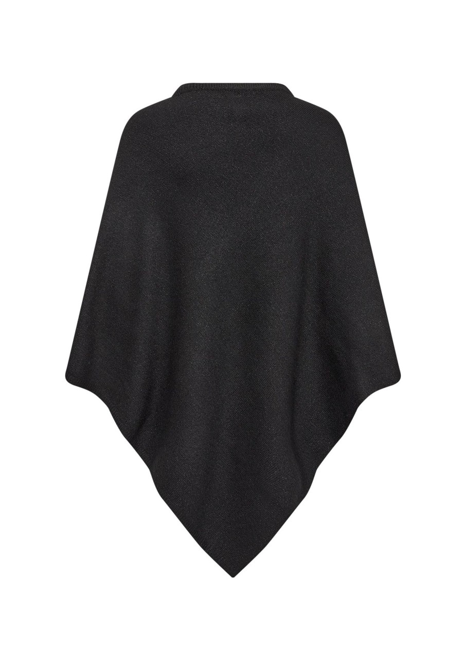 Women Soya Concept Knitwear And Sweaters | Soya Concept Viana Poncho In Black 51236