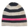 Women Nooki Gloves & Hats And Scarves | Nooki Farah Knitted Stripe Beanie In Black Mix