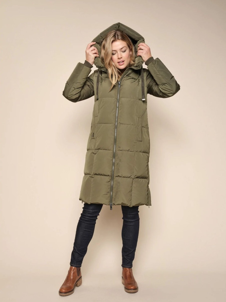 Women Mos Mosh Coats And Jackets | Mos Mosh Nova Square Down Coat In Forest