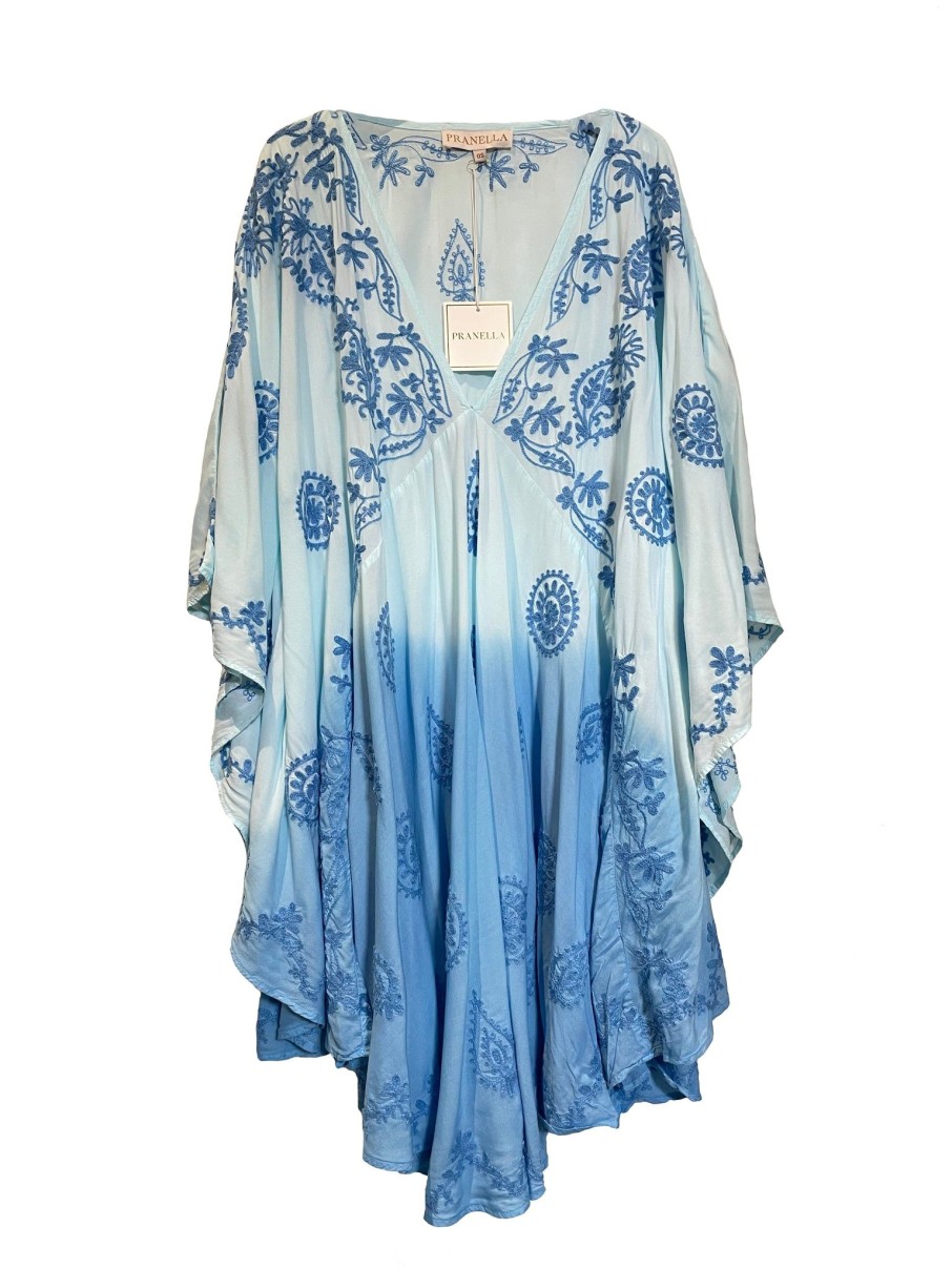 Women Pranella Dresses | Pranella Ola Kaftan In China Blue Ombre