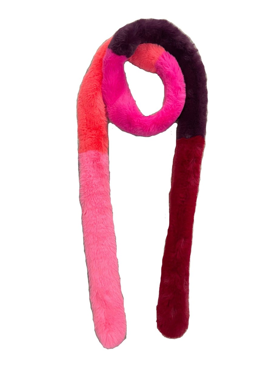 Women Nooki Gloves & Hats And Scarves | Nooki Ziggy Carousel Faux Fur Scarf In Coral Mix