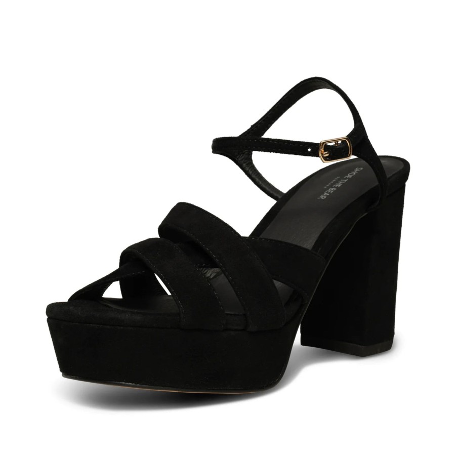 Women Shoe The Bear | Shoe The Bear Nova Strap In Black Suede