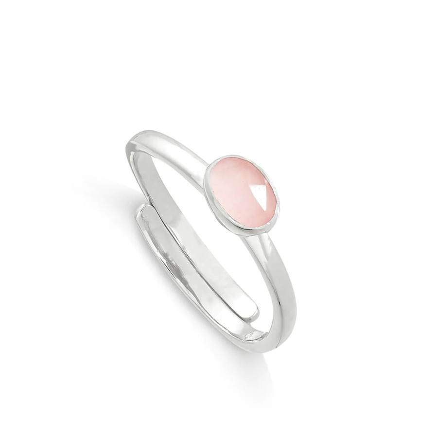 Women SVP Jewellery Rings | Sarah Verity Svp Atomic Micro Rose Quartz Silver Ring