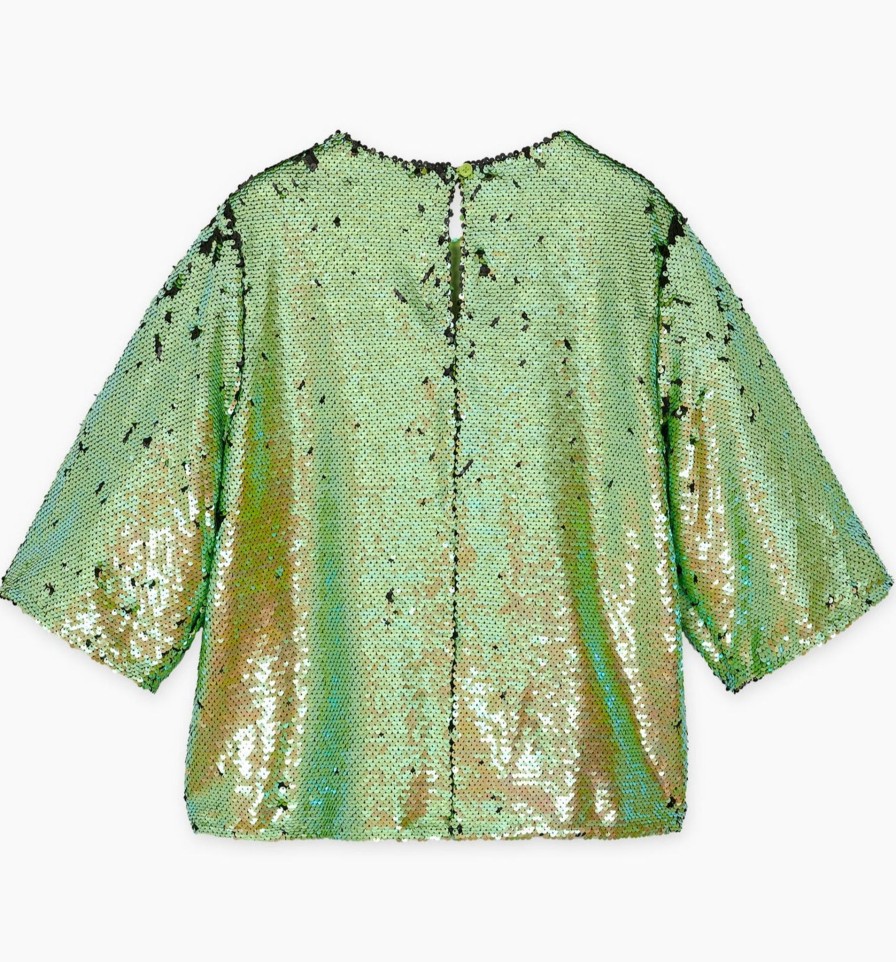 Women CKS Tops | Cks Tiria Sequin Top In Lime Green