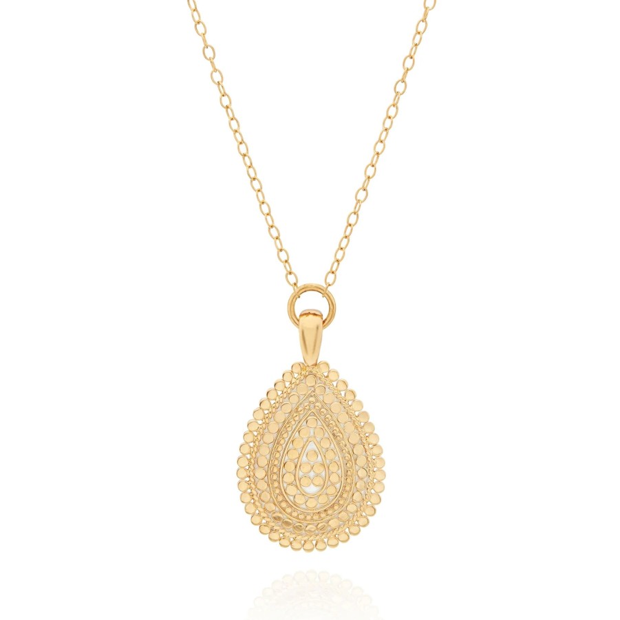 Women Anna Beck Necklaces | Anna Beck Medium Scallop Drop Necklace Er10535 Gpl