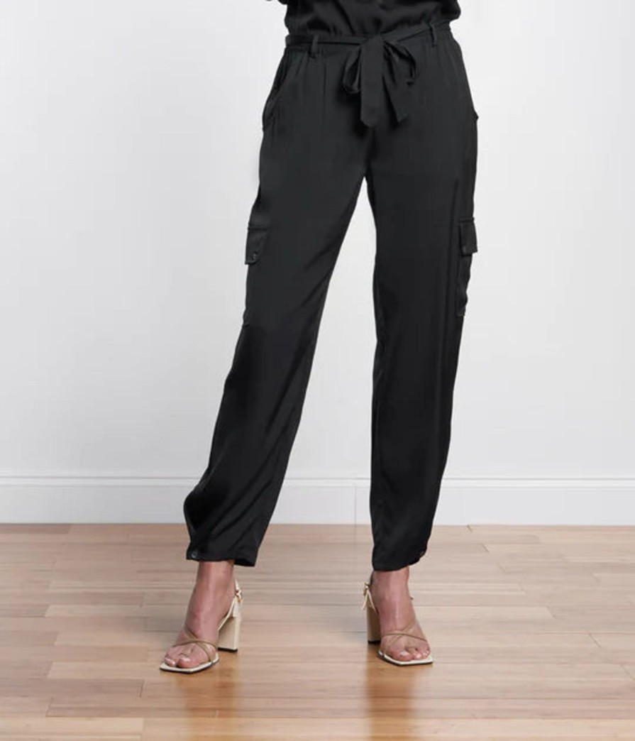 Women Silk95Five Trousers & Skirts And Shorts | Silk95Five Jordan Cargo Trousers In Black 17005