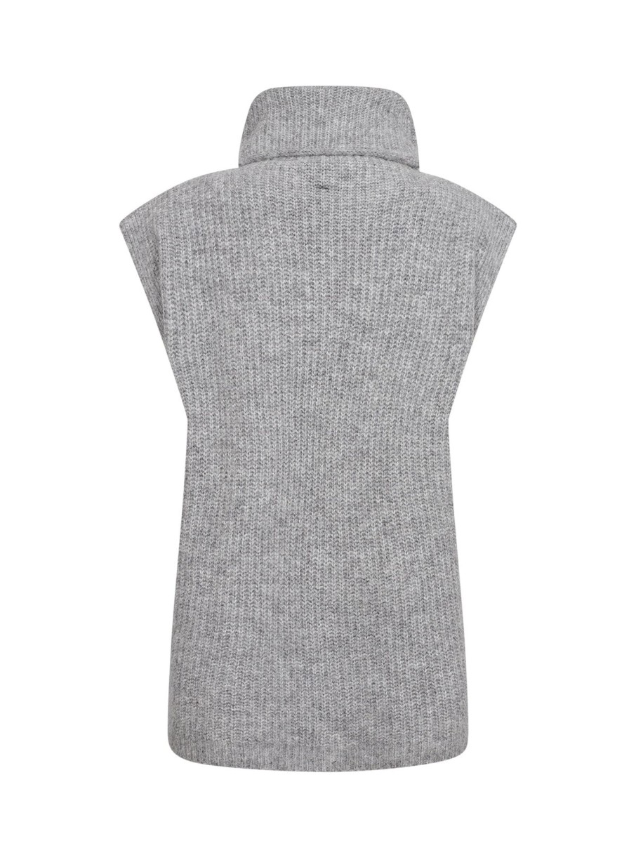 Women Soya concept Knitwear And Sweaters | Soya Concept Monserat Poncho In Grey Melange 51205