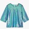 Women CKS Tops | Cks Tiria Sequin Top In Blue Curacao