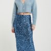 Women Ottod Ame Trousers & Skirts And Shorts | Ottod'Ame Sequin Skirt In Ceruleo Tn6074