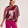 Women CKS Tops | Cks Tiria Sequin Top In Festival Fushia Pink