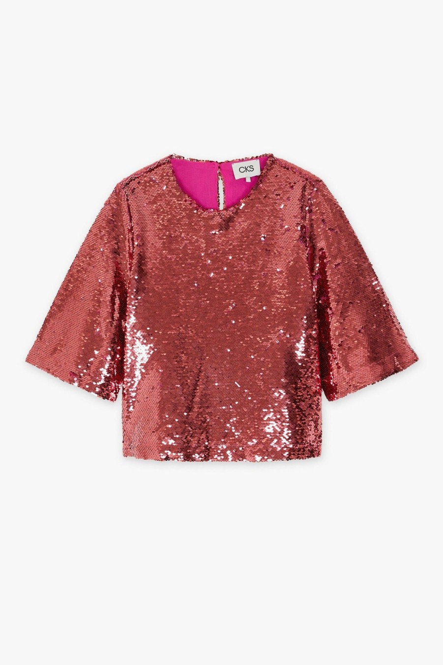 Women CKS Tops | Cks Tiria Sequin Top In Festival Fushia Pink