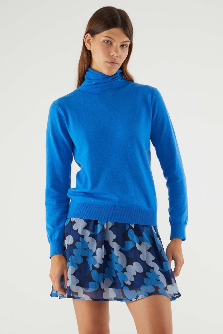 Women Compania Fantastica Knitwear And Sweaters | Compania Fantastica Roll Neck In Blue 10064