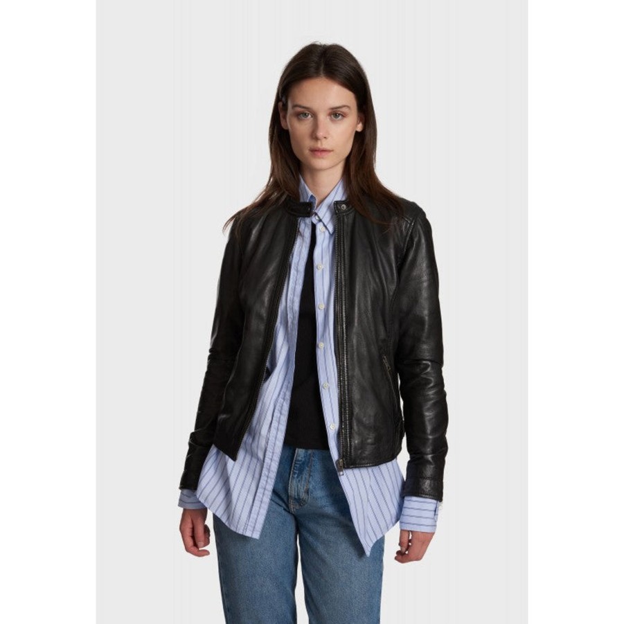 Women Oakwood Coats And Jackets | Oakwood Karine Leather Jacket In Black