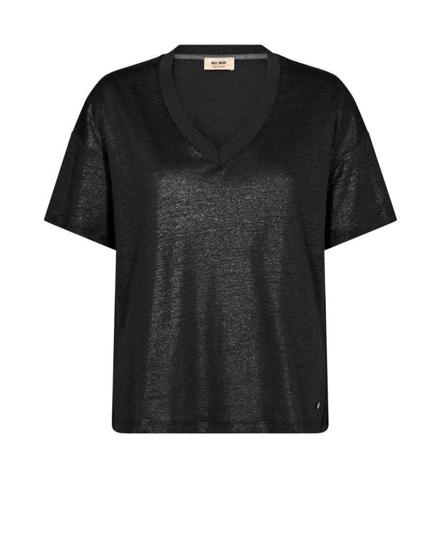 Women Mos Mosh Tops | Mos Mosh Casa Foil Tee In Black