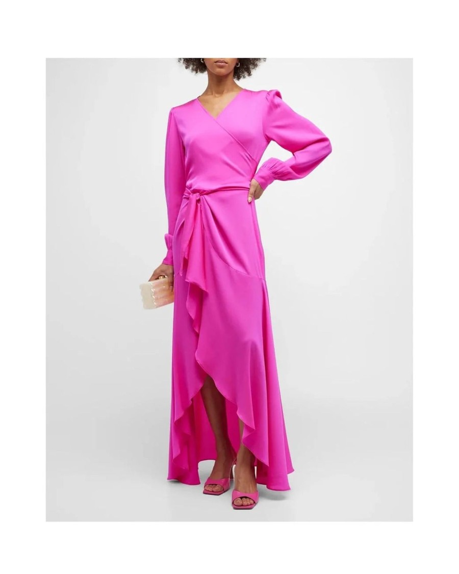 Women Silk95Five Dresses | Silk95Five Amanda Long Dress In Bougainvillea