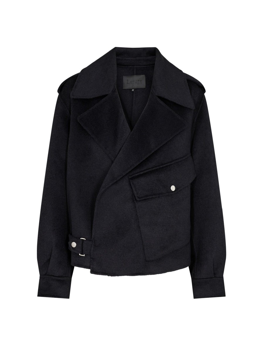 Women Levete room Coats And Jackets | Levete Room Owa Jacket In Navy 300891