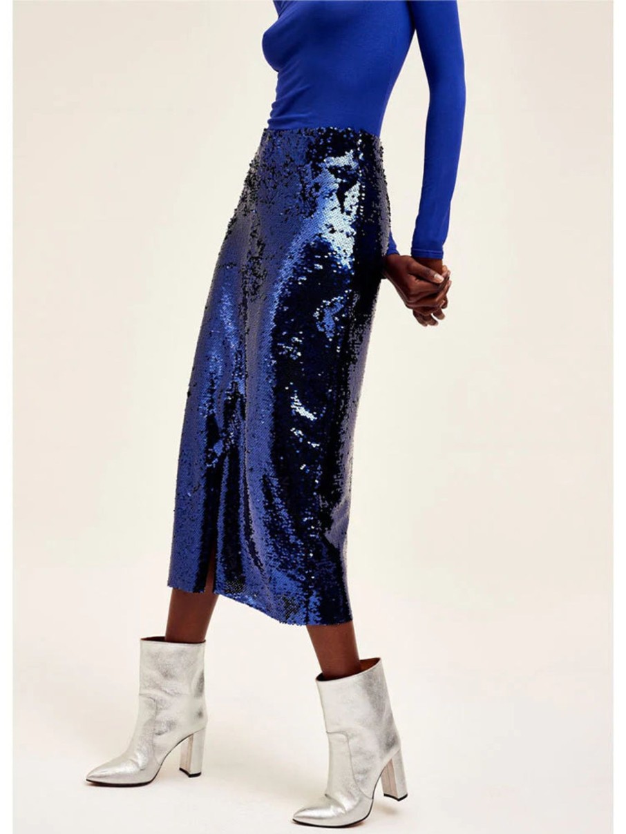 Women CKS Trousers & Skirts And Shorts | Cks Skott Sequin Skirt In Iris