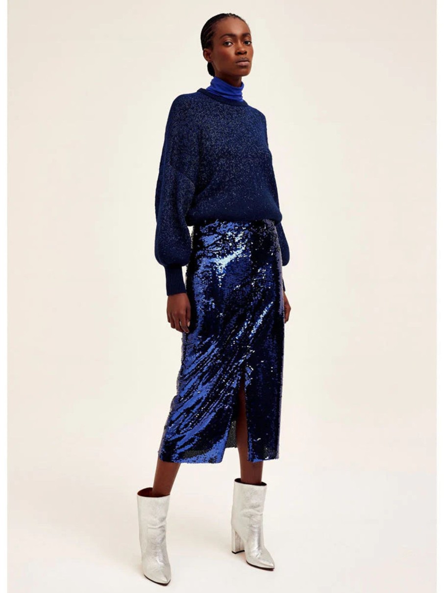 Women CKS Trousers & Skirts And Shorts | Cks Skott Sequin Skirt In Iris