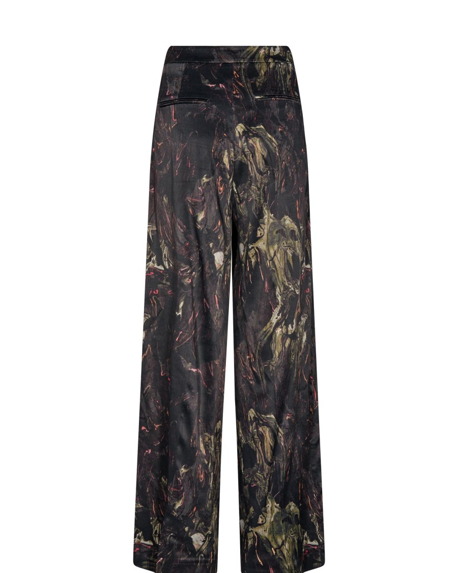 Women Mos Mosh Trousers & Skirts And Shorts | Mos Mosh Jules Marble Pant In Black